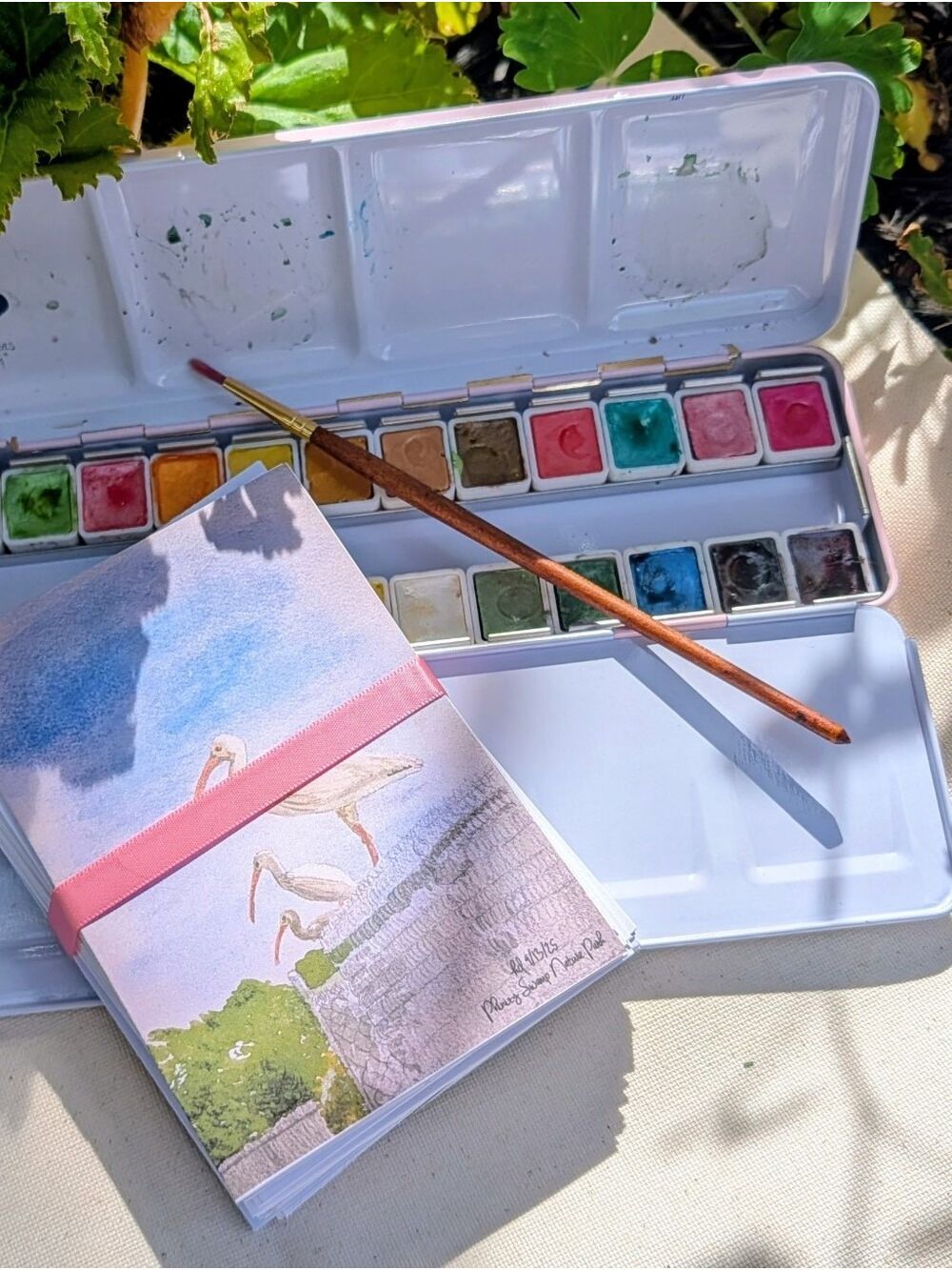 Set Of 16 Watercolor Notecards: Three Cranes